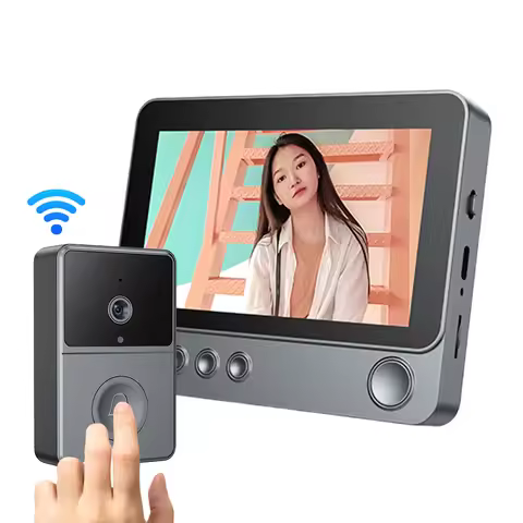 2.4G Wireless Video Intercom Doorbell 4.3 Inch IPS Screen Audio Video Doorbell Camera Night Vision D