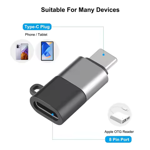 PULUZ Microphone OTG Adapter 8 Pin to USB-C / Type-C OTG to 8 Pin Charge Adapter Aluminum Alloy Data