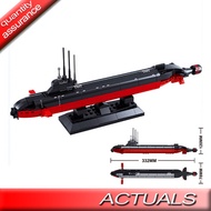 Sluban 0391 City Army Ship Submarine Construction DIY Model Bricks Toys 193pcs Nuclear Sub Building