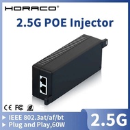 HORACO 60W 90W 2.5G POE Injector IEEE 802.3af 802.3at 802.3bt 1000Mbps Plug&Play PoE for IP Camera,V