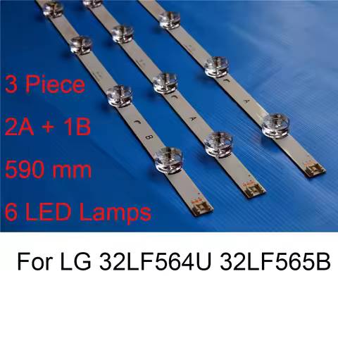 3 Piece Brand New LED Backlight Strip For LG 32LF565B 32LF564U TV Repair LED Backlight Strips Bars A