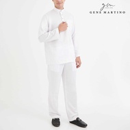 Gene Martino Baju Melayu Premium Dull Satin Classic Fit 777 - White 01