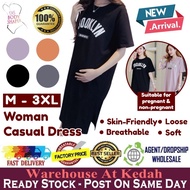 Gaun Wanita Mengandung Korean Fashion Maternity Dress Pregnant Woman Short Sleeve Gown 171112