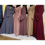Jubah Muslimah Dress Women Muslimah Plain Dress Jubah Plus Size Lengan Panjang Muslimah Fashion Dubai