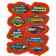 9 pcs young boss elite motorcycle stickers