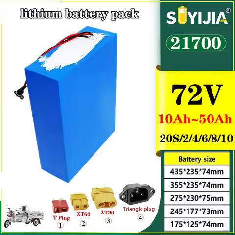 Batterie Au Lithium 21700 72V 50Ah 40Ah 30Ah 20Ah 10Ah Avec BMS 50A 2000W~3800W Pour Outils Électriq