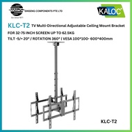 Kaloc KLC-T2 32-75 inch TV Monitor Multi-Directional Adjustable Ceiling Mount Bracket extended up to