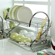 Stainless Steel Dish Rack Two Stacks Kitchen Dish Rack