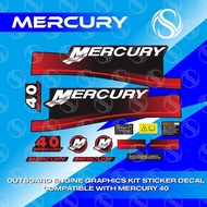 MESIN MERCURY STICKER STICKER 40 50 60 OUTBOARD ENGINE DECAL KIT / MERCURY STICKING MACHINE