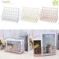 GORROS Iron Bookshelf, Installation Free 3 Compartments Magazine Organiser Shelf, Nordic Style Multi