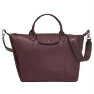 Longchamp lepliage cuir medium burgundy/longchamp original/longchamp leather/