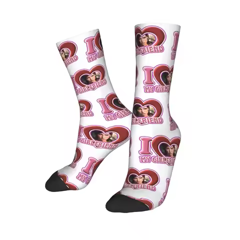 Funny I Love My Girlfriend Ellie Williams Sports Socks Polyester Middle Tube Socks for Unisex Breath