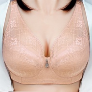 Cup Besar #38EF - #50EF Bra QUINCEY Soft Cotton Thin Padding Sponge Minimizer French Lace Bra Linger