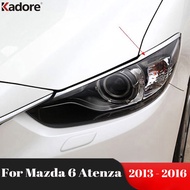 Car Front Head Light Lamp Eyebrow Cover Trim For Mazda 6 Atenza 2013 2014 2015 2016 Chrome Headlight Eyelid Strip Accessories