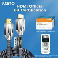 【HDMI 8K Certified】llano HDMI 2.1 Certified Cable 8K/60Hz 4K/120Hz 2K144Hz Ultra High-Speed 48Gbps Cable 3D HDR Cable for PC Laptop HDTV PS5 PS4 Splitter Switch Audio Video