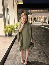 SLAY. - Monaco Dress - Sage Green เดรสทรงค้าวคาว (ผ้าล้อทใหม่สีเข้มกว่าในภาพนิดหน่อยนะคะ)