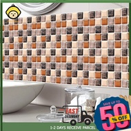 LoveMangoStore 6PCS 3D Mosaic Waterproof Bathroom Kitchen Decoration PVC Tiles Decal Sticker