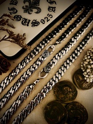 【銀鍊系列】 Logo古巴鏈/純銀/