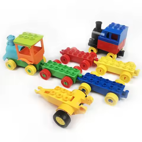 20pcs Large Brick Train carriage The Truck/wheels Assemble Building Blocks Compatible With lego Dupl