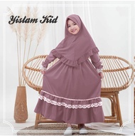 [ COD ]New SYARI KID YISLAM Baju Gamis Anak Umur 6 - 9 Tahun / Gamis Anak Perempuan Bahan Moscrepe Gamis+Khimar Anak Kekinian Gamis Anak Trendi Fashion Masa Kini Baju Muslim Anak Terbaru 2020 Nyaman Di Pakai Model Gamis Anak Kekinian Style Modis