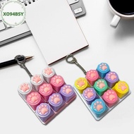 XO94BSY 9 Keys Silent Keyboard Keychain Creative Cat Paw Button Keycap Stress Relief Toys Fidget Toy