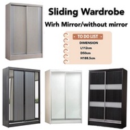 NEW ARRIVAL 4FT SLIDING WARDROBE / WITH MIRROR OR WITHOUT MIRROR / CUPBOARD / CABINET / SLIDING DOOR WARDROBE