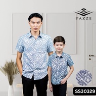 [Batik Sedondon 1/2] Pazze Printed Batik Slim Fit Short Sleeve Kids Set - 260C/264C/313C/316C/326C/3