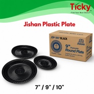 (CTN) Jishan PP Plate(BLACK)/Disposable Plastic Plate/Kenduri Catering Party Buffet Plate/Pinggan Pl