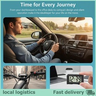 H&Z Large Screen LCD Car Dashboard Digital Clo 12V Mini Portable Vehicle Time Display for Dashboard 