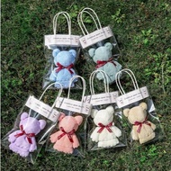 Coral Fleece Hand Towel Bear Gift Friendship Wedding Fullmoon Present Birthday Gift