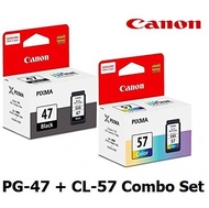 Combo Original Canon PG-47 Black Cartridge + Canon CL-57 Color Cartridge For Canon Inkjet E400 / E41