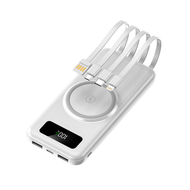 80000mAh Portable Power Bank with 4 Cables for iPhone Huawei External Battery Built-in Qi Wireless C