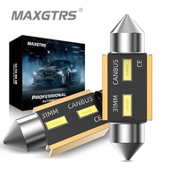 MAXGTRS 2x Festoon 31mm 36mm C5W LED Bulbs Canbus Dome Reading Trunk Door Lamp License Plate Light