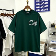 COLE BUXTON Embroidered CB Letter Oversized T-Shirt - Round Neck Short Sleeve