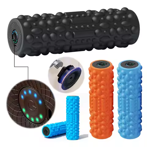 Electric Vibrating Foam Roller Massage Column Rechargeable Exercise Roller 5 Mode Muscle Tissue Mass