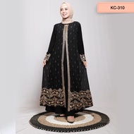 Abaya Turkey Hitam Bordir Gamis Abaya Turki Jersey Mix Ceruty