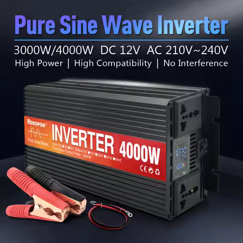 3KW 4KW 5KW Pure Sine Wave Inverter DC 12V 24V To AC 220V LCD Screen Power Converter Intelligent Two