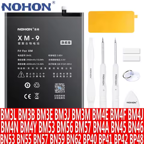 NOHON Battery For Xiaomi Redmi Note 10 Pro 9 9S 8 7 Mi 9 SE 8 Lite 9T Mix 4 Bateria BN57 BN53 BM4Y B