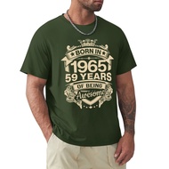 Born In 1965 59 Years Of Being Awesome 59th Birthday Gift T Shirt Harajuku Short Sleeve T-shirt 100%