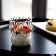 Ins Milk Coffee Cup Juice Cup Niche Cup Striped Breakfast Cup Coffee Cold Drink Cup ins Style Cup Wa