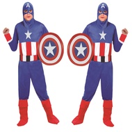 Halloween Cosplay Adult Captain America Suit Shield Performance Outfit Mens Captain America Outfit