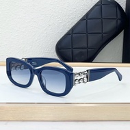 0BQG CHA #CH5542 Fashionable Plate Square Pearl Light Luxury Sunglasses Unique Trendy Sunglasses