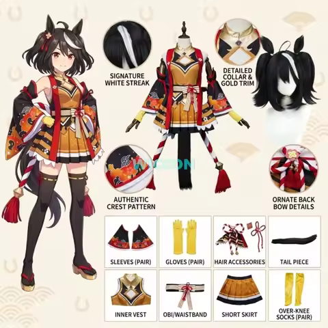 Uma Musume Pretty Derby Kitasan Black Cosplay Horse Racing Uniform Lovely Clothes Kitasa Wig For Hal