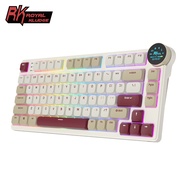 Royal Kludge RK N80 Rosy Clouds 80 Key Low Profile Tri-Mode RGB Wired Bluetooth 2.4G Wireless with T