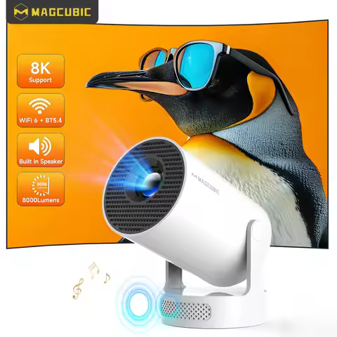 Magcubic HY300 Pro+ Android 14 Projector 8000 Lumens 8K 720P Portable Outdoor Movie Projector WiFi 6