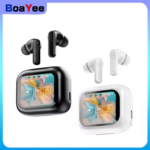 ANC Bluetooth Headset Colour Screen Touch Active Noise Cancellation Bluetooth 5.4 Headset HIFI Stere