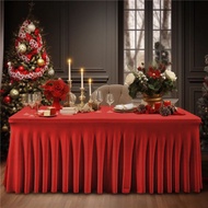 4ft/6ft/8ft Table Skirting Table cloth Cover Elastic Anti-Wrinkle Conference Reception Banquet Weddi