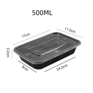 กล่องอาหารสีดำ กล่องข้าวไมโครเวฟ เข้าไมโครเวฟได้ มีฝาปิด 500/650/750/1000/1500ml (300ชิ้น/กล่อง)