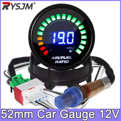 Digital 52mm Air Fuel Ratio Gauge LED Digital Display With Narrowband O2 Oxygen Sensor 06J906262AA f