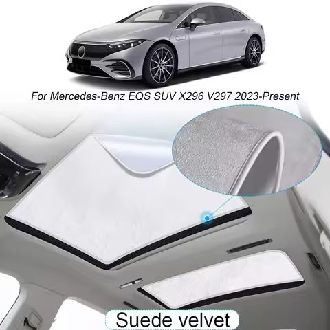 Car Suede Fabric Electrostatic Adsorption Sunroof Sunshade For Mercedes-Benz EQS SUV X296 V297 2023-
